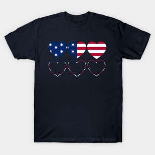 heart-shaped United States flag logo T-Shirt